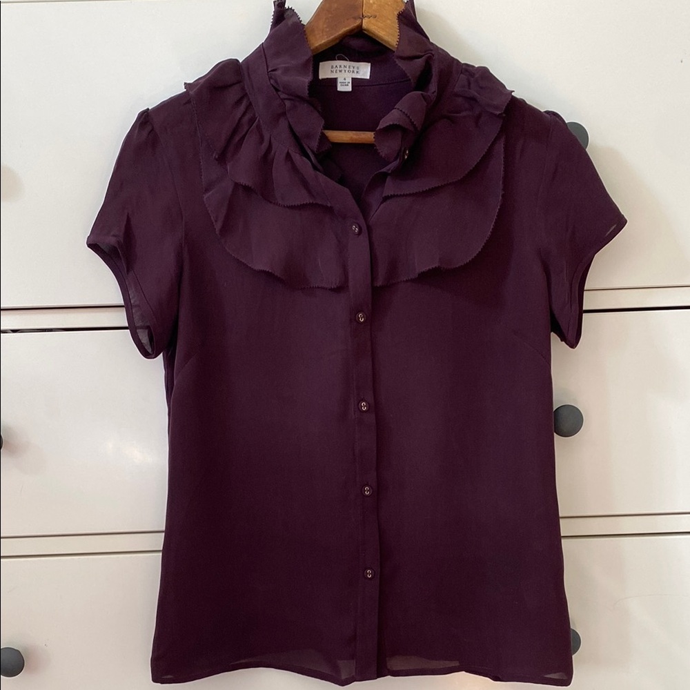 Barneys Silk Ruffle Blouse size 4
